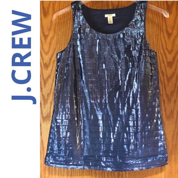 J.CREW Metallic Pleated Tiered Tank 0 - Picture 1 of 11